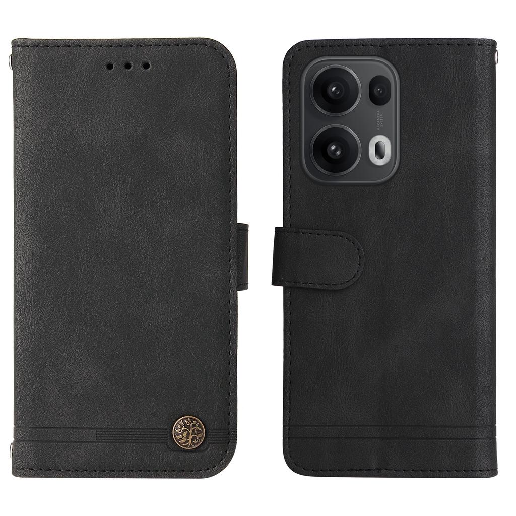 For Oppo Reno14 Pro 5G (China)/Oppo Reno13 Pro 5G/Oppo Reno14 Pro 5G (Global) Leather Wallet Cases Skin Touch Phone Cover Stand with Strap