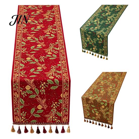 Spill Proof Table Runner Christmas Runner, Durable Decorative Stitching Decoration, Protects from Hot Pans Scratch for Dining Room Kitchen Wedding