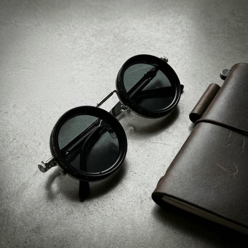 Round Frame Fishing Sunglasses Anti UV Protection TAC Adjustable Dimming Glasses Manual Rotating Metal ND Filter Sunglasses