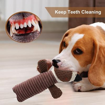 Squeaky Dog Toy Plush Stuffed Animals Dog Chewing Toy with Crinkle Paper Interactive Tug of War Toy for Small Medium Dog