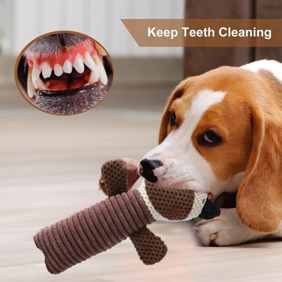 Squeaky Dog Toy Plush Stuffed Animals Dog Chewing Toy with Crinkle Paper Interactive Tug of War Toy for Small Medium Dog
