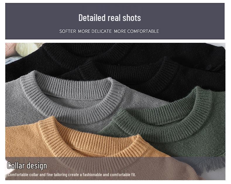 Trendy Men's Round Neck Loose Knit Sweater