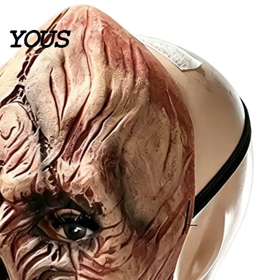 Dark Atmosphere Cosplay Scary Halloween Masque, Horror Full Face Latex Masque Breathable for Costume, Party, Haunted House Prop Realistic Skeleton