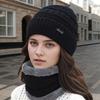 Women Winter Beanie Hat Scarf Thermal Knitted Hat Soft Warm Balaclava Neck Warmer Scarves Caps Winter Ski Mask Hat