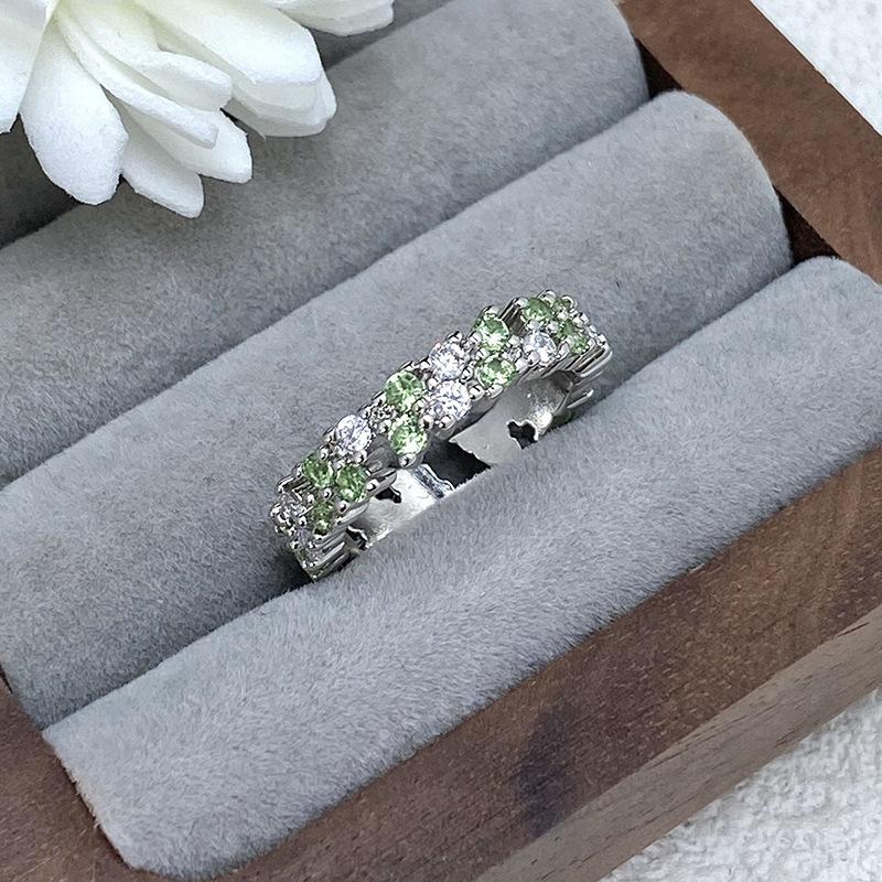 [Broken Diamond Galaxy] Farbe Mikro-eingelegter Zirkon High-End Offener Ring Reihe Diamant Nische Farbiger Schatz Exquisiter Ring Frau