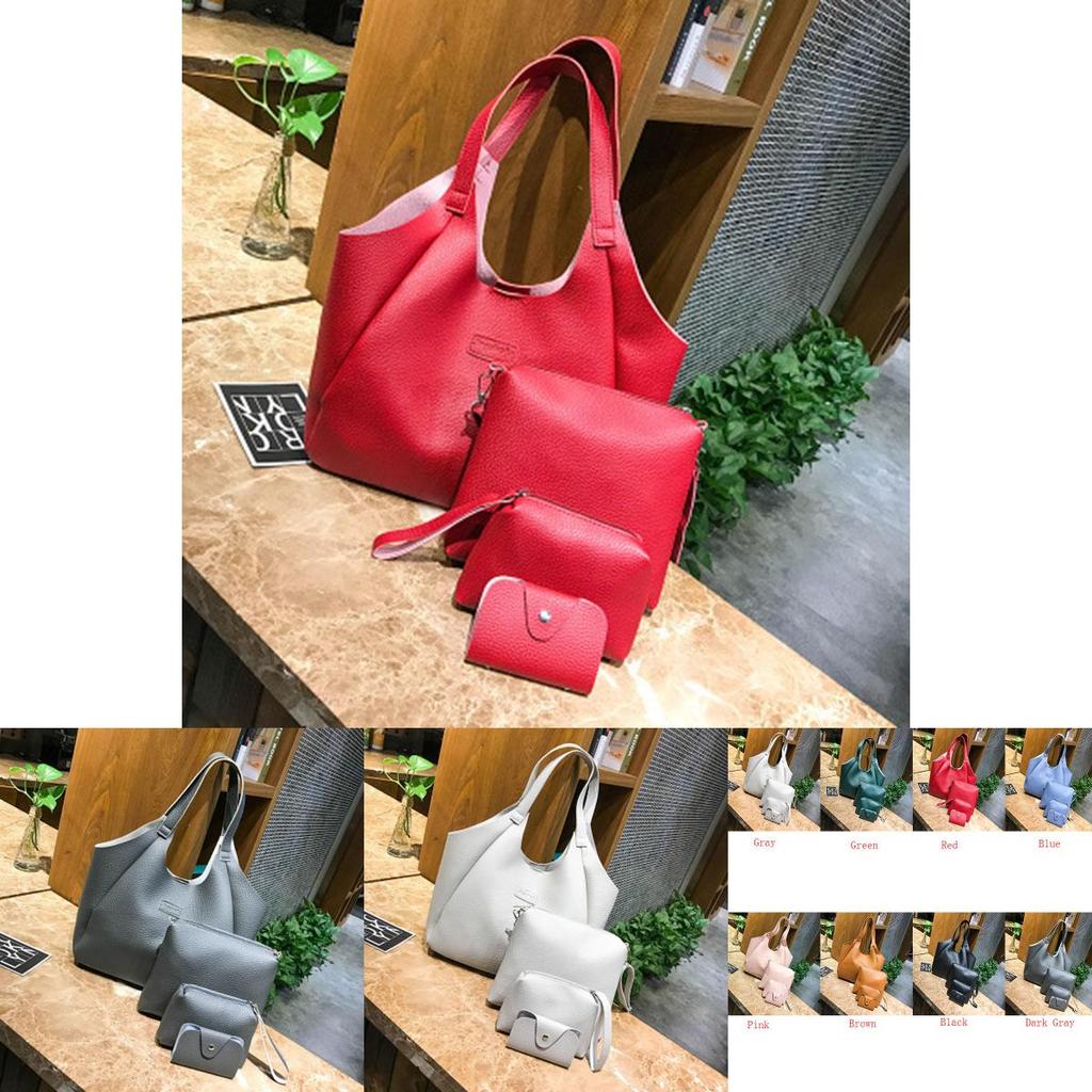 Elegant Fashion Women Handbags Messenger Shoulder Tote Bags 4pcs Purse Set