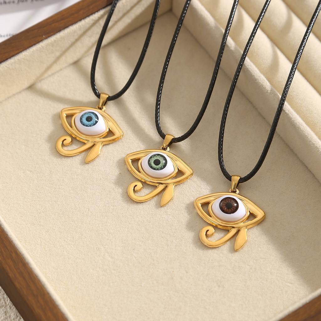 Devil's Eye Gold Pendant Necklace, Fashion Hip Hop Versatile Sweater Chain Exquisite Accessories Gift