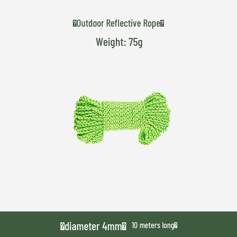 Reflective Glow-in-the-Dark Guyline: Windproof, Fluorescent Rope for Tent and Tarp Anchoring