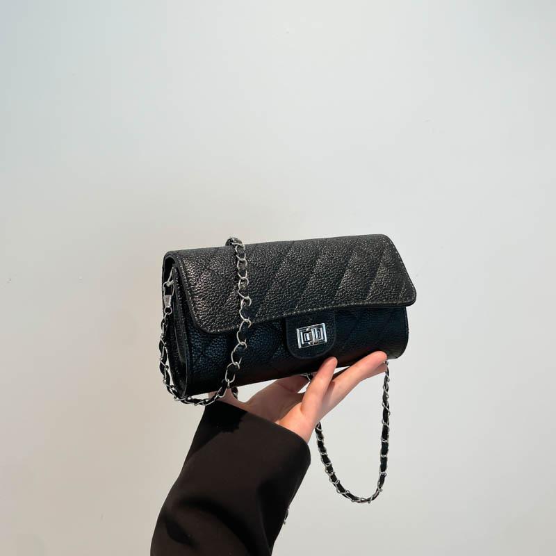 New beautiful casual versatile fashion texture high texture women's bag shoulder messenger bag diamond chain bag