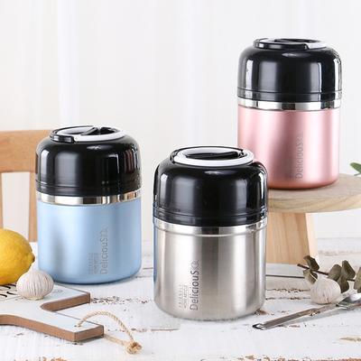 Mittagessensbox Edelstahl Thermos-Mittagessensbox Langzeit-Isolierung Bento-Box Büro Schule Lebensmittelaufbewahrungsbehälter