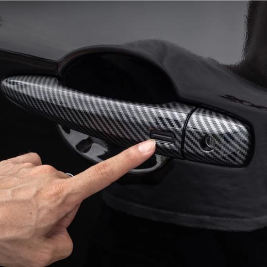 Carbon Fiber Front Door Handles Cover Trim 8pcs For Nissan Sentra -2025