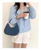 2024 New Korean Style Women's Handbag Ins Cross-border Retro All-matching Fashionable Washed Denim Bag Female