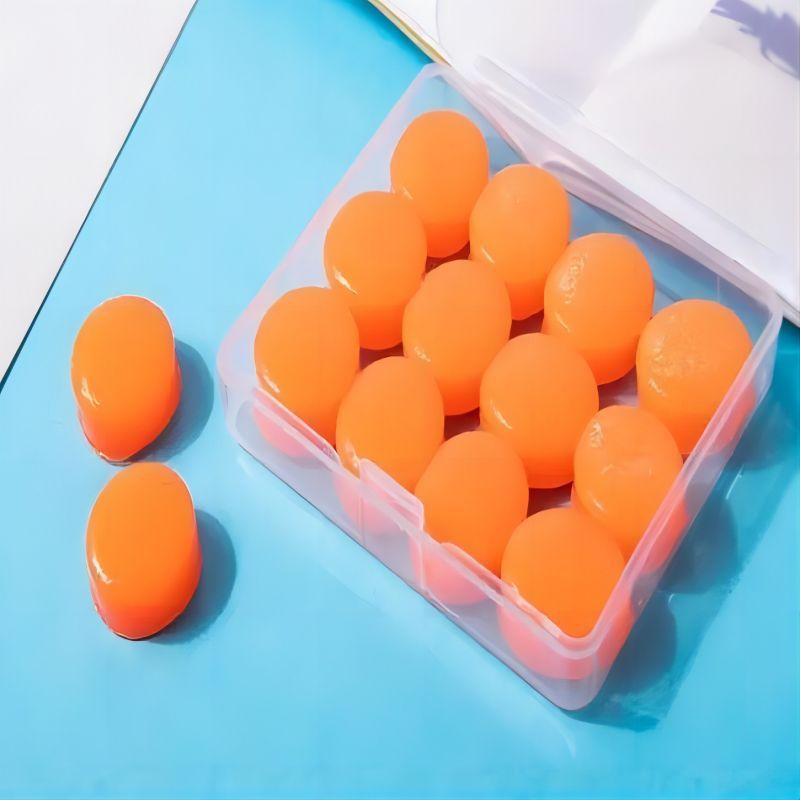 

12PCS Silicone Ear Plugs Noise Reduction Sleep Anti Canceling Sound Insulation Earplug Protection Sleeping Reusable Ear Plugs помаранчевий
