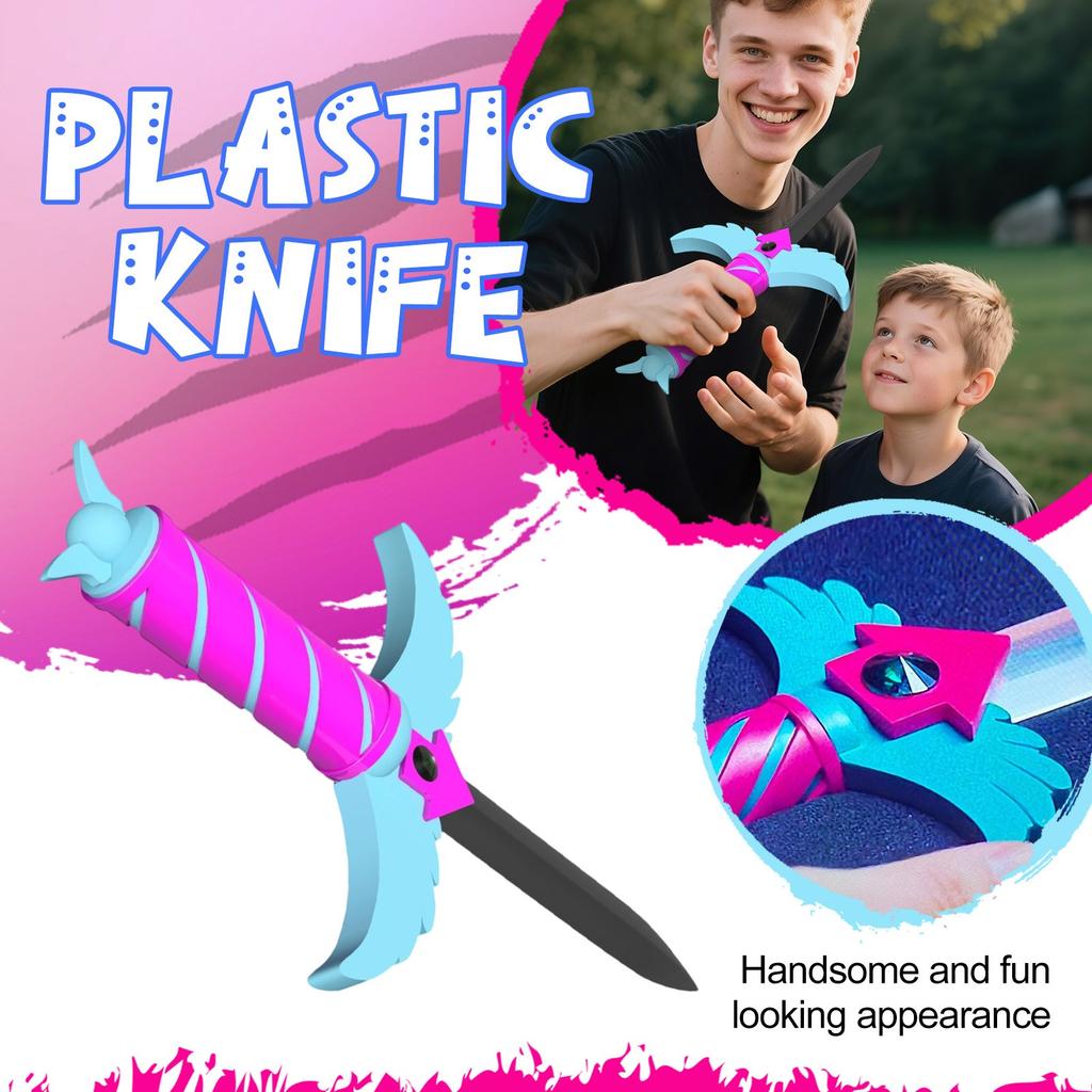 3D Printed Knife Toy, Foam Knife, Suitable For Game Role Playing, Weapons, Halloween And Party, Halloween Costume Accessories Red