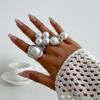 Baroque Metal Ring Set INS Style Imitation Pearl Hollow Joint Ring