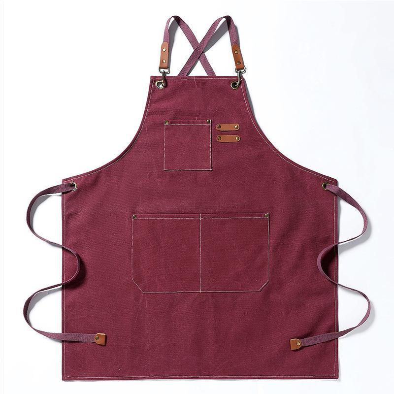 Thick canvas apron for nail salons, barbecue restaurants, home catering, kitchen work uniforms