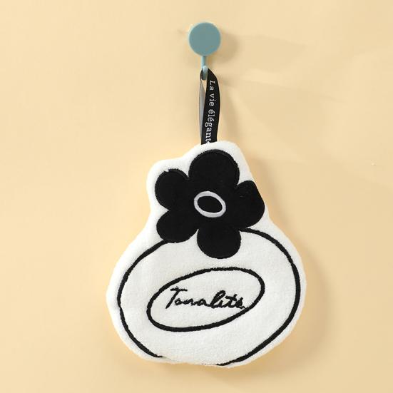 Absorbent Hand Towel Thickened Hand Dry Towel with Loop Hanging Hand Drying Puff Kids Dry Towel for Kitchen Bathroom