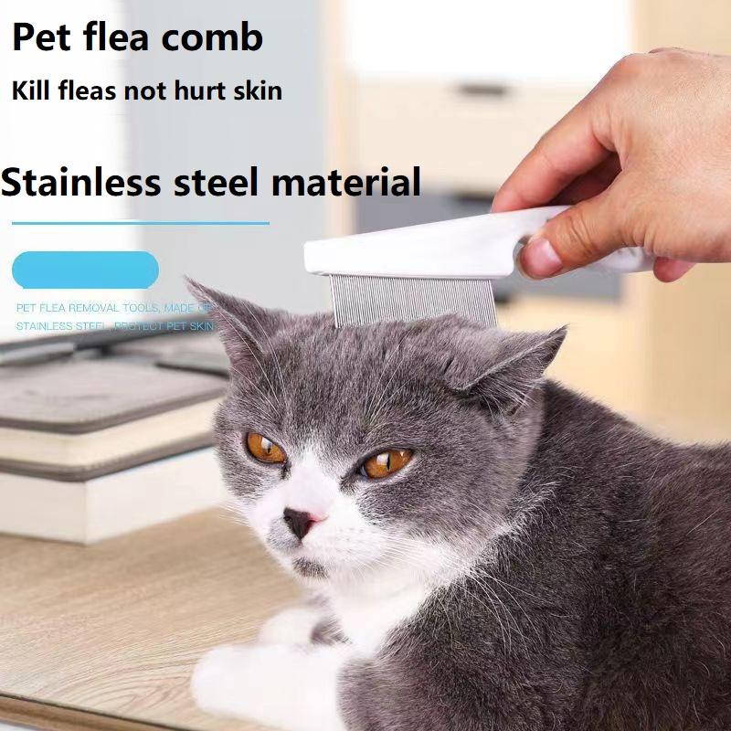 Lice Pet Comb Pet Hair Shedding Comb Stainless Steel Flea Comb for Cat Dog Long Hair Brush Pet Grooming Cleaning Supplies GSZ03