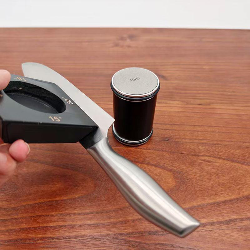 Professional Rolling Knife Sharpener Kitchen Roller Sharpeners 4angle 15/18/20/22° Woodwork Sharpening System Wooden Magnet Base