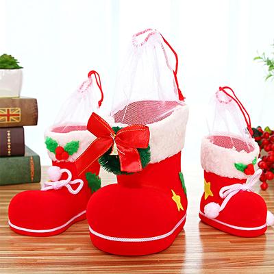 1 Pz Stivali di Caramella Rossi Scatola Portaoggetti di Natale Sacchetto di Caramelle di Natale Sacchetto Regalo di Natale
