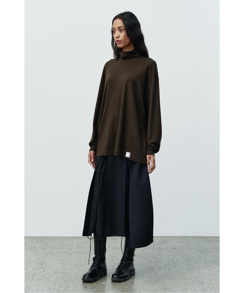RECODE Unbalanced Pleats Skirt Rqkaa25593Bkx
