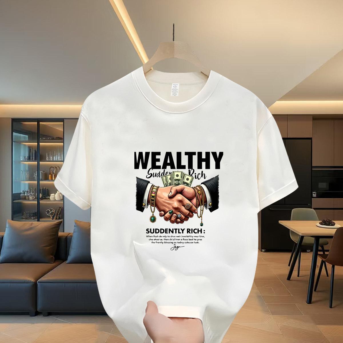 

Cross-Border Exclusive Explosive Goods, Good Goods 100% Cotton Short-Sleeved T-Shirt Trendy Men S Top Fashionable Versatile Casual Round Neck 3XL