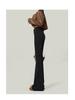 Women's Black High-Waisted Micro-Flare Jeans - 2024 Autumn/Winter Slimming Bell Bottom Pants