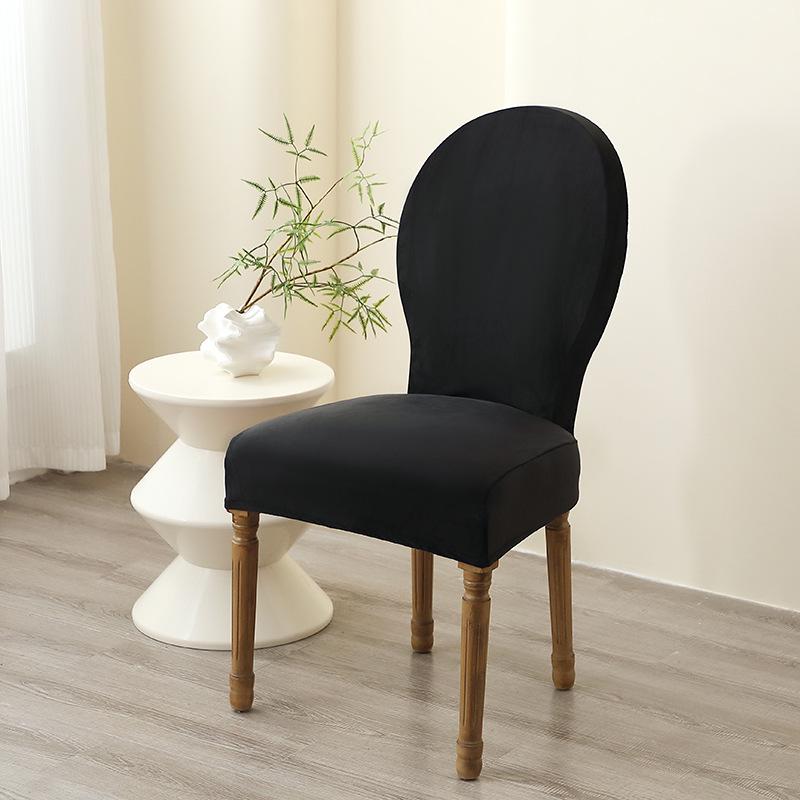 Velvet Silver Fox Chair Cover, Dustproof French Country Style, Thickened for Hotel and Home, Fits Round Back Chairs