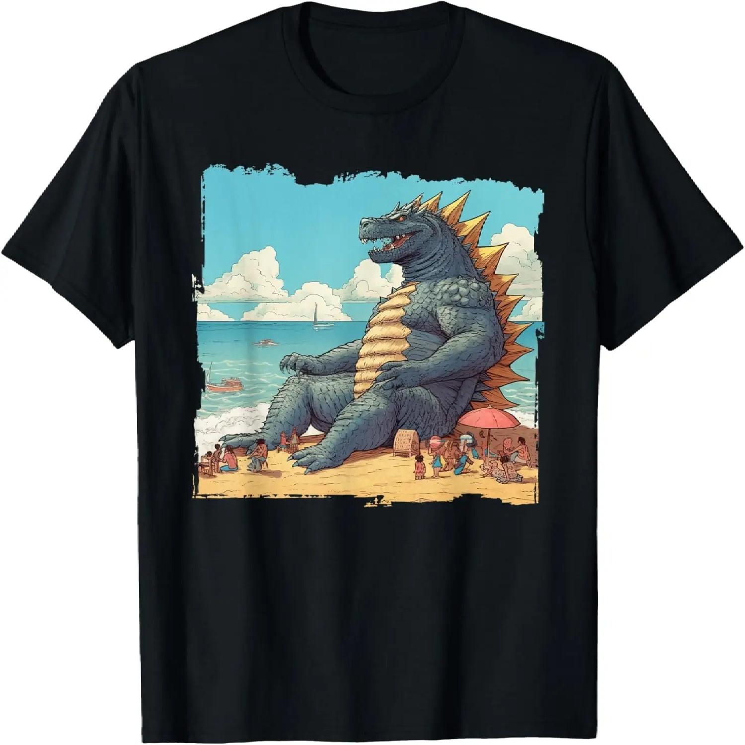 Kaiju on the Beach Suntanning Vacation Ocean Holiday Party T-Shirt XXXXXL разноцветный