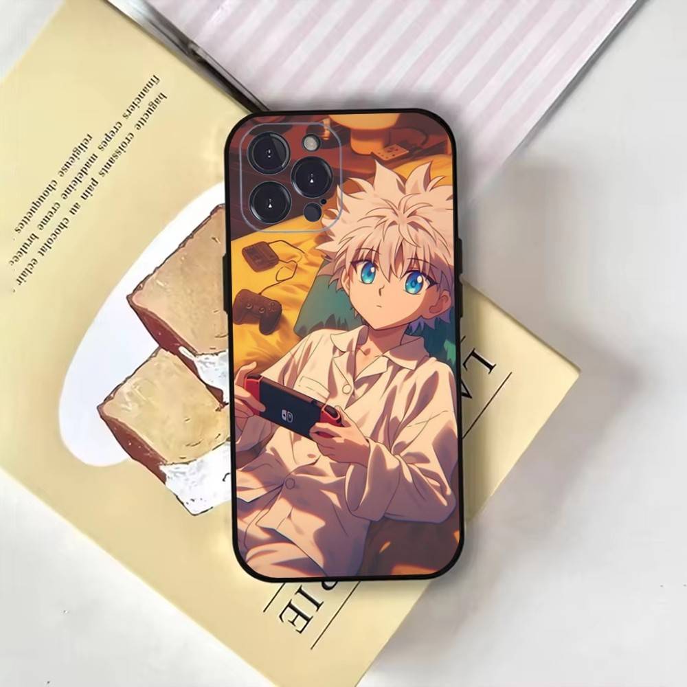 K-Killua Z-Zoldyck Phone Case For iPhone17,16,15,14,13,12,11 Plus,Pro Max,Soft Black Cover