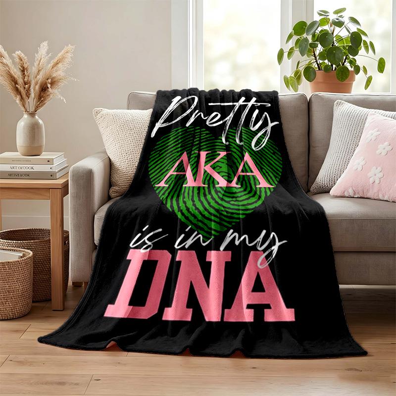 Alpha Kappa Alpha Sorority Blanket Flannel Blanket Soft Cozy Plush Throw for Sofa Bed Lightweight Home Decor
