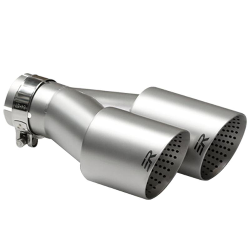 BEY1 1Pcs Double Matte Stainless Steel Car Muffler Tip Exhaust Tip System Pipe Universal Exhaust Tip  60 63  for GTI MK7 Golf7 Nozzle