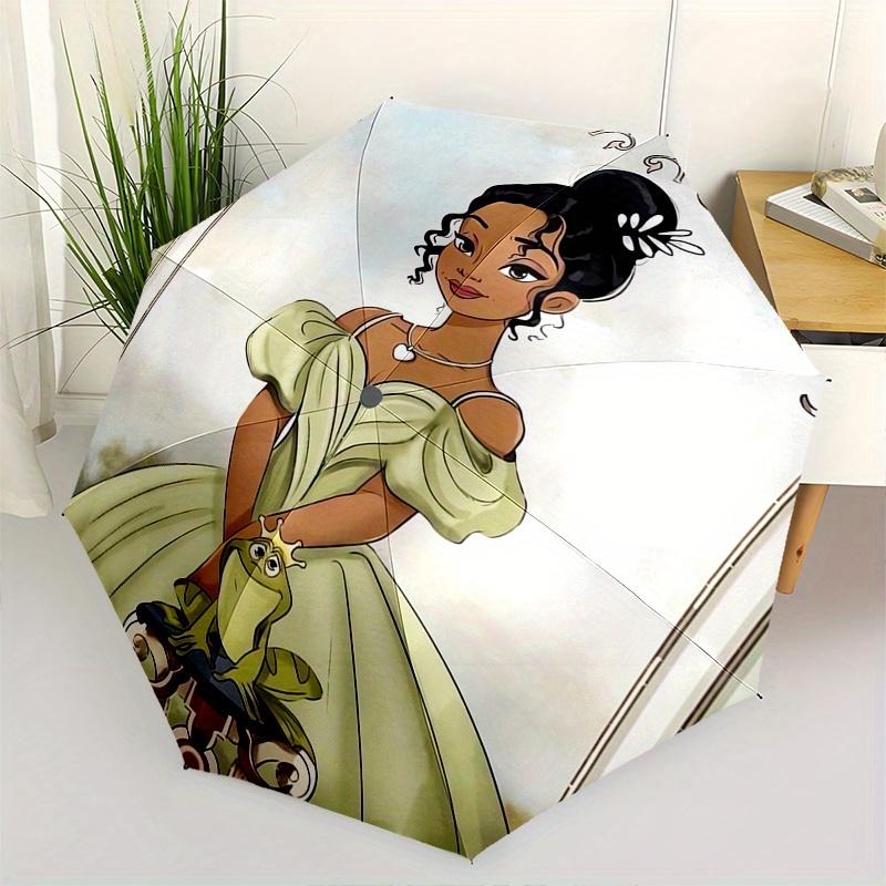 

Princess, Frog Themed Automatic opening and closing folding umbrella, 8-rib windproof, compact travel design, suitable for all occasion | Fa