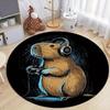 Cute Hamster Gamer Mat Round Floor Rug for Kids Play Area Gaming Mat Novelty Pet Lover Gift