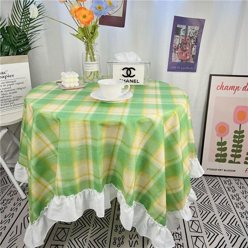 Spitze Runder Tischdecke Floraler Pastoraler Stil Picknick Party Dekorationstuch Ins Schmutzabweisend Antifouling Matte Süß