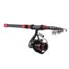 Lure Rod Set Carbon Telescopic Light Weight Sturdy Portable Fishing Pole Kit with Fishing Reels Fish Bait