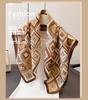 Geometric style herringbone pattern cotton and linen small square scarf silk scarf imitation velvet headscarf shawl sun protection scarf women's scarf