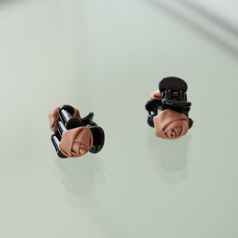 Geegee [2SET] Petit Rose Hair Clip - Brown