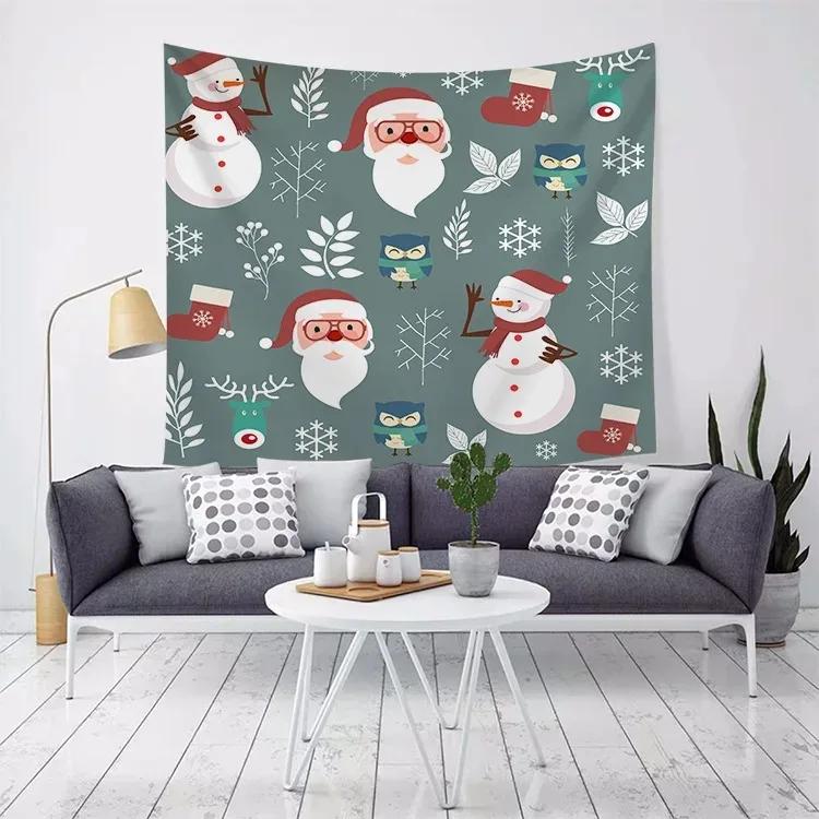 Christmas Pattern Tapestry Home Bedroom Living Room Wall Decoration Christmas Theme Tapestry