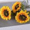 Groot Realistisch Kunst Zonnebloem Boeket-Levendig Geel met Donkerbruine Harten,Ideaal voor Kerstmis,Halloween,Thanksgiving
