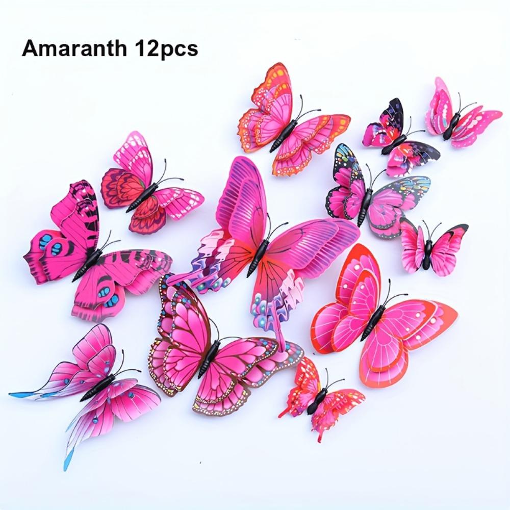 12pcs, Butterfly Wall Decor, 3D Butterflies Stickers For Party Decorations With Magnets, Removable Wall Stickers Room Decor, Scene Decor