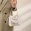 cross body bag for women, Vintage Jacquard Elegant Drawstring Bucket Shoulder Bag
