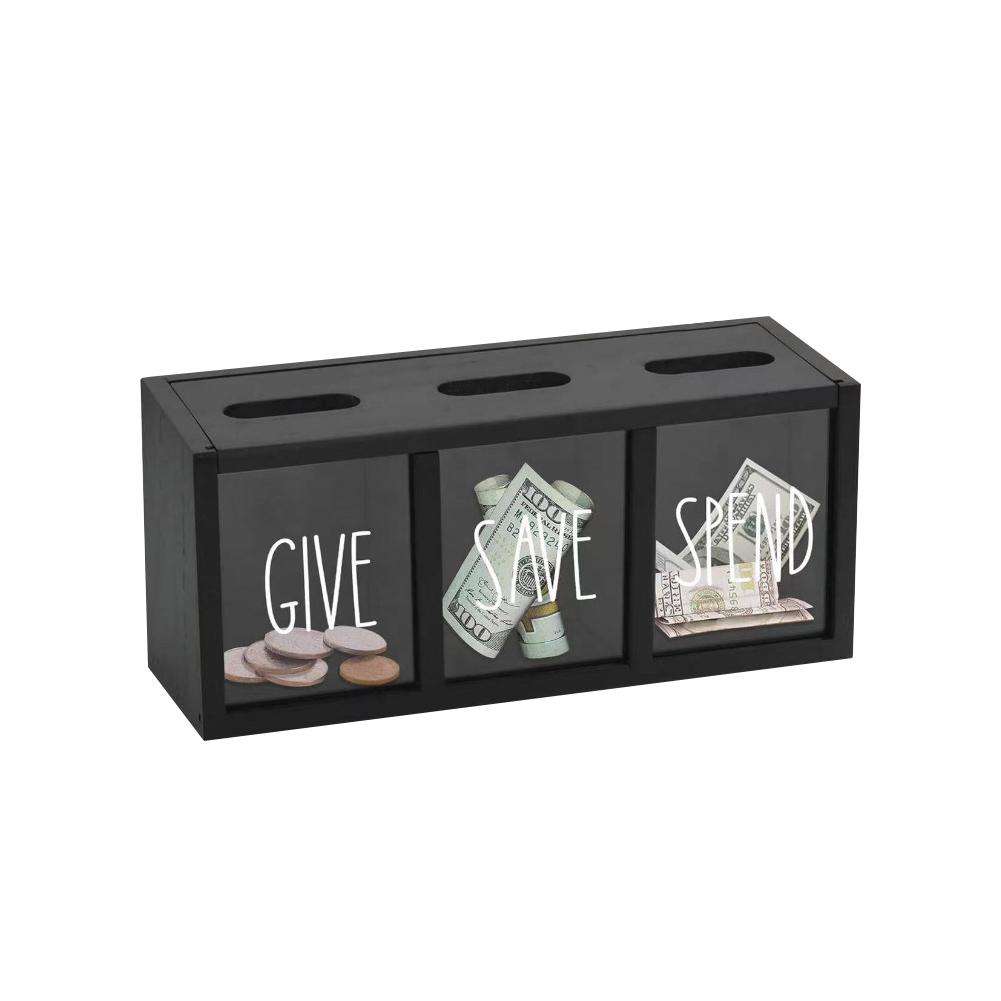 Wooden Personalized Children's Savings Box  Family Saving Box Money Box Cash Daily Spend Money Piggy Bank Kid Stor