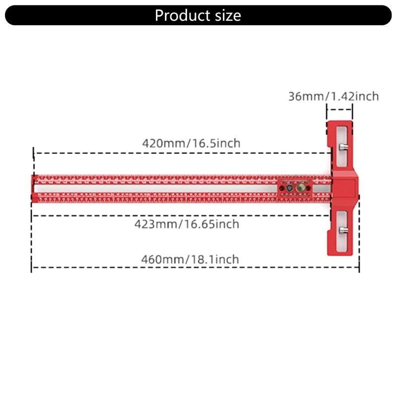 Multifunctional Scribing Ruler 360 Marking Adjustable Length Woodworking Tool for Carpentry & Metalwork Precisions Tasks