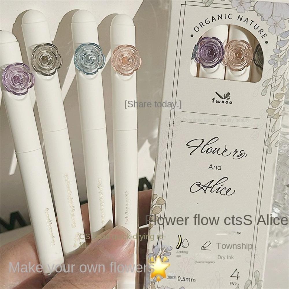 

4pcs set 0.5mm Ink Pen Black Ink Writing Pens Gift Gel Pens A 4pcs set