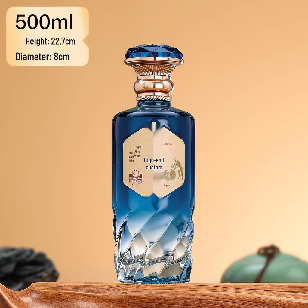 Gradient Glass Baijiu Bottle Set - 500ml Original Pulp Collection Series - Thickened Empty Bottles