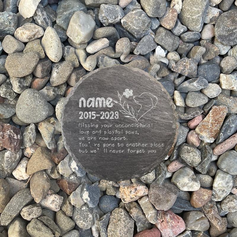 Haustier-Gedenkstein Personalisierte Haustier-Verlustgeschenke Personalisierte Hundegrabstein-Plakette Benutzerdefinierter Name und Todesdatum des Hundes