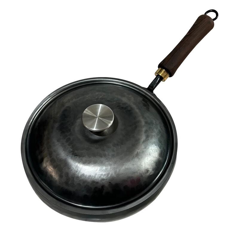 ZISIZ Handmade Uncoated Wrought Iron Wok