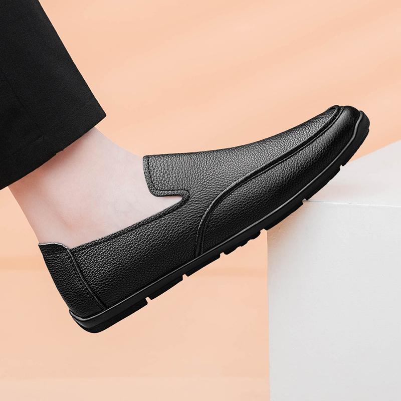 2025 New Genuine Leather Men Walking Shoes Casual Business Formal Shoes Fashion Designer Comfy Dress Loafers Driving Lazy Shoes