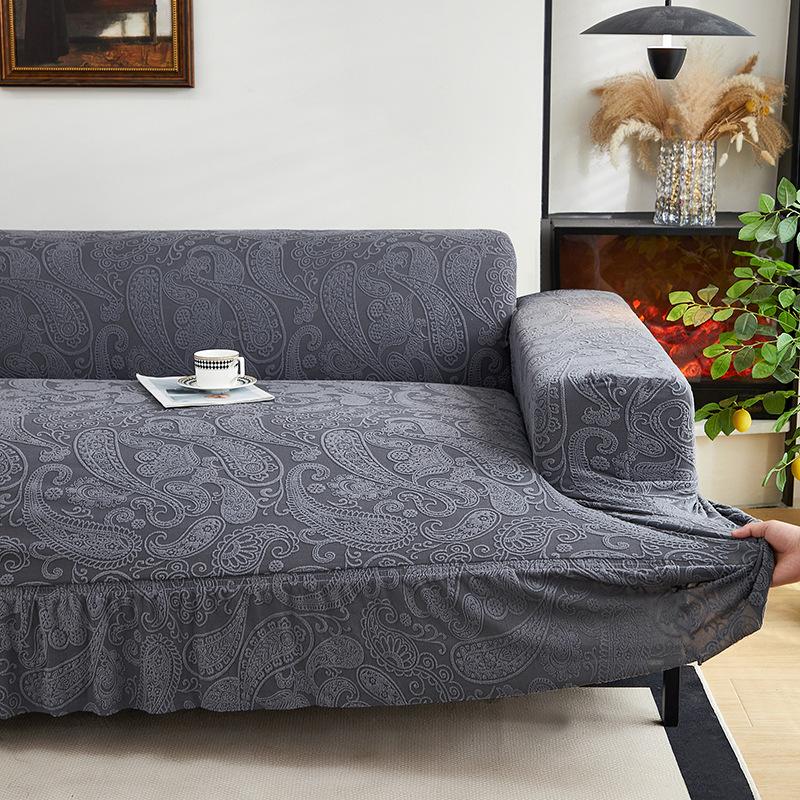 

Эластичный чехол для дивана, юбка, универсальный чехол для дивана, пылезащитный трехмерный жаккардовый чехол для дивана 235-300